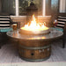 wine barrel dude coffee table wooden gas fire pit table with a beer and a glass of wine