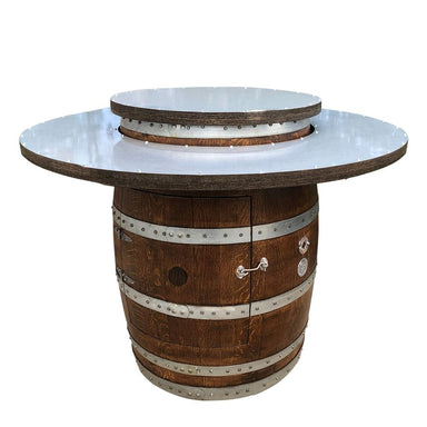 Wine Barrel Dude Full Barrel 46-Inch Wooden Gas Fire Pit Table