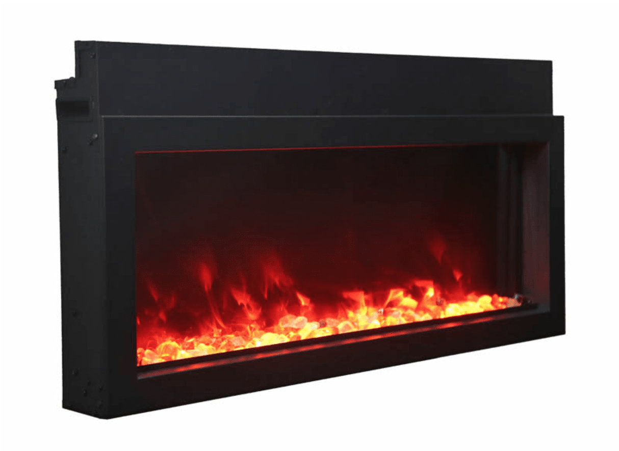 Amantii Panorama XS 40″ Built-in Indoor /Outdoor Electric Fireplace (BI‐40‐XTRASLIM) with red flame
