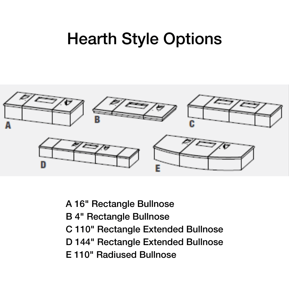 American Fyre Designs Cordova Hearth Style Options