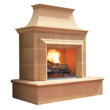 American Fyre Designs Reduced Cordova 76" Recessed Body and Hearth Outdoor Gas Fireplace