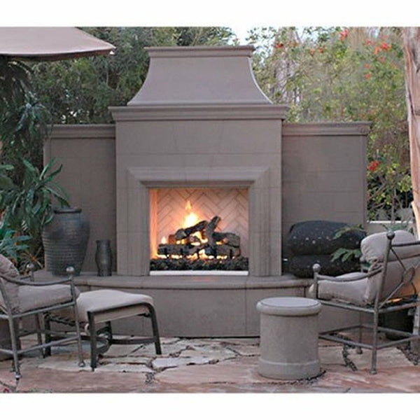 American Fyre Designs Grand Phoenix 113-Inch Recessed Hearth Outdoor Gas Fireplace in Outdoor Patio