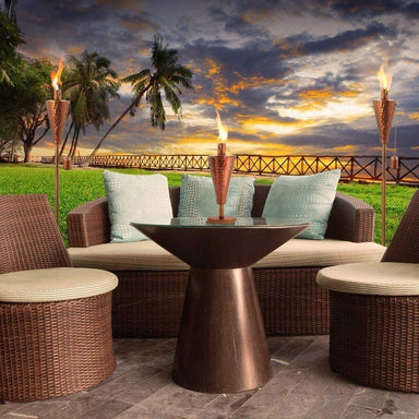 Anywhere Fireplace 65-Inch Copper Torches with Table top Model in Patio