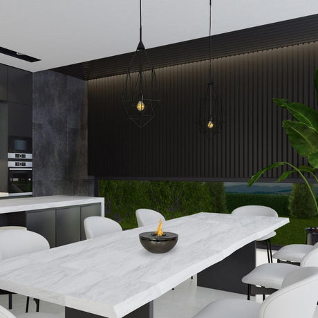 Anywhere Fireplace Sutton - Indoor/Outdoor Table Top Gel Fireplace on Dining Table