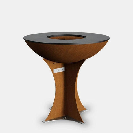 Arteflame 20-Inch Tall Euro Base Corten Steel Fire Pit with Cooktop without  Grill grate