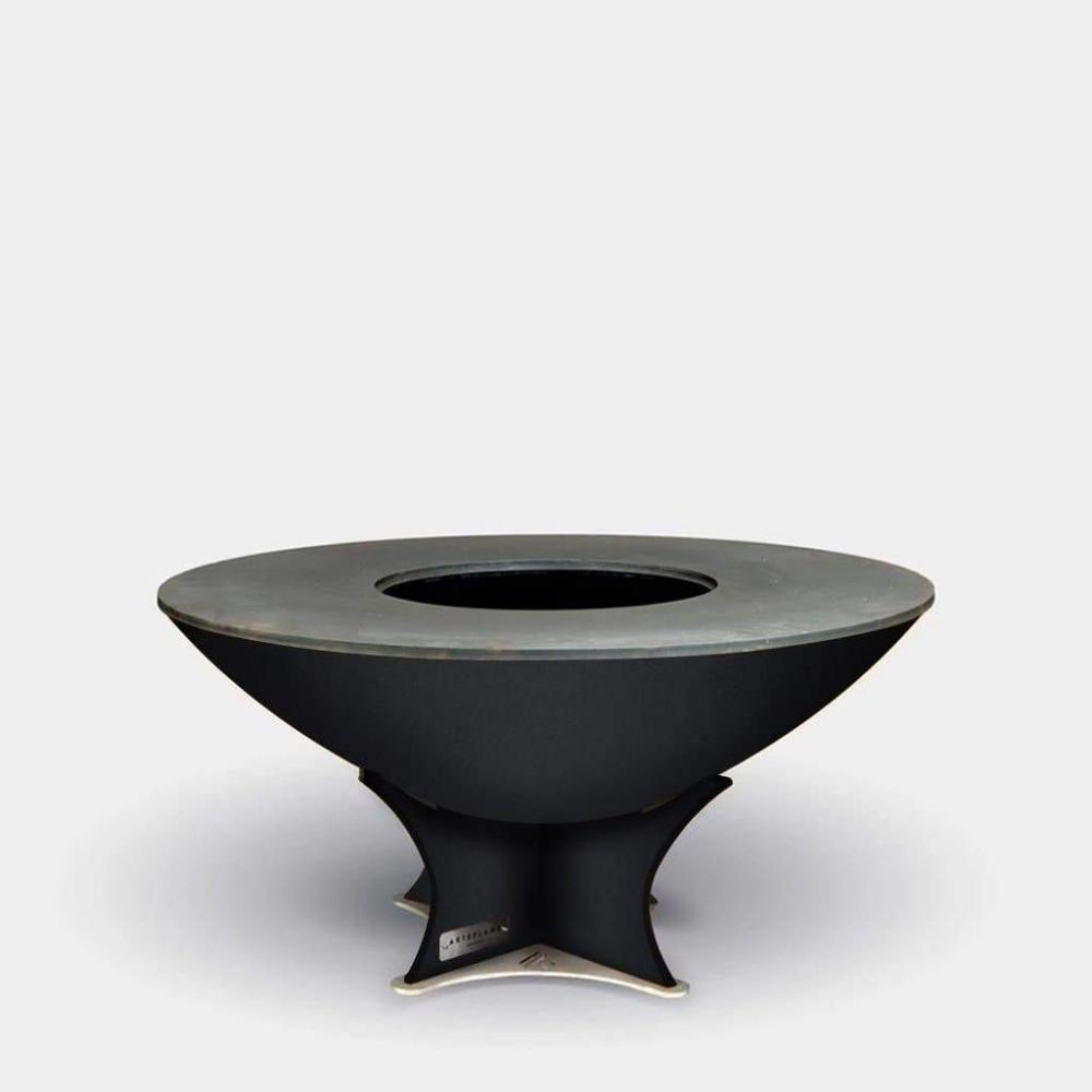 Arteflame 18-Inch Tall Low Euro Base Corten Steel Fire Pit in Matte Black