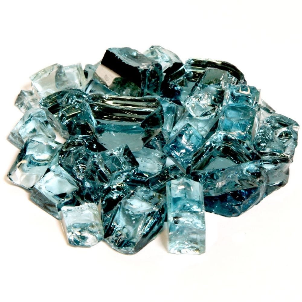 Athena 1/2" Reflective Fire Glass - Adriatic Topaz