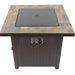 AZ Patio Heaters Slate 30" Square Gas Fire Pit Table (GFT-60843) with fire cover