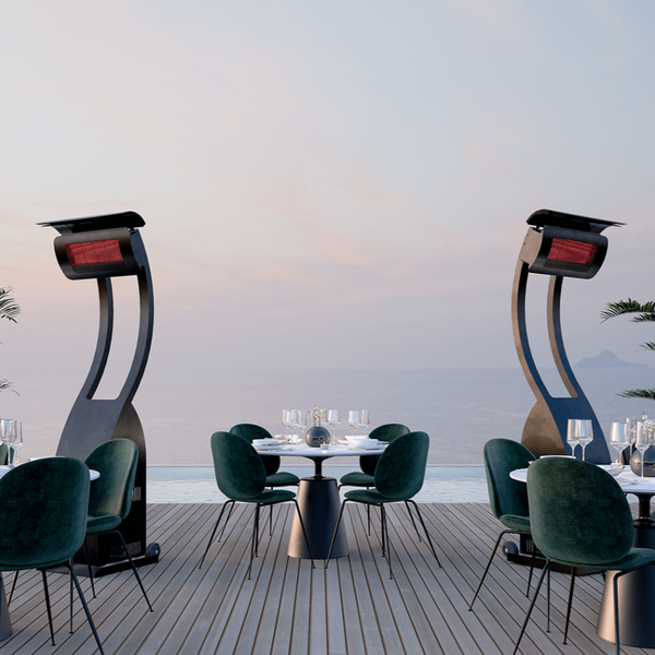 Bromic Tungsten Smart-Heat Portable LPG Heater in Outdoor Dining Area
