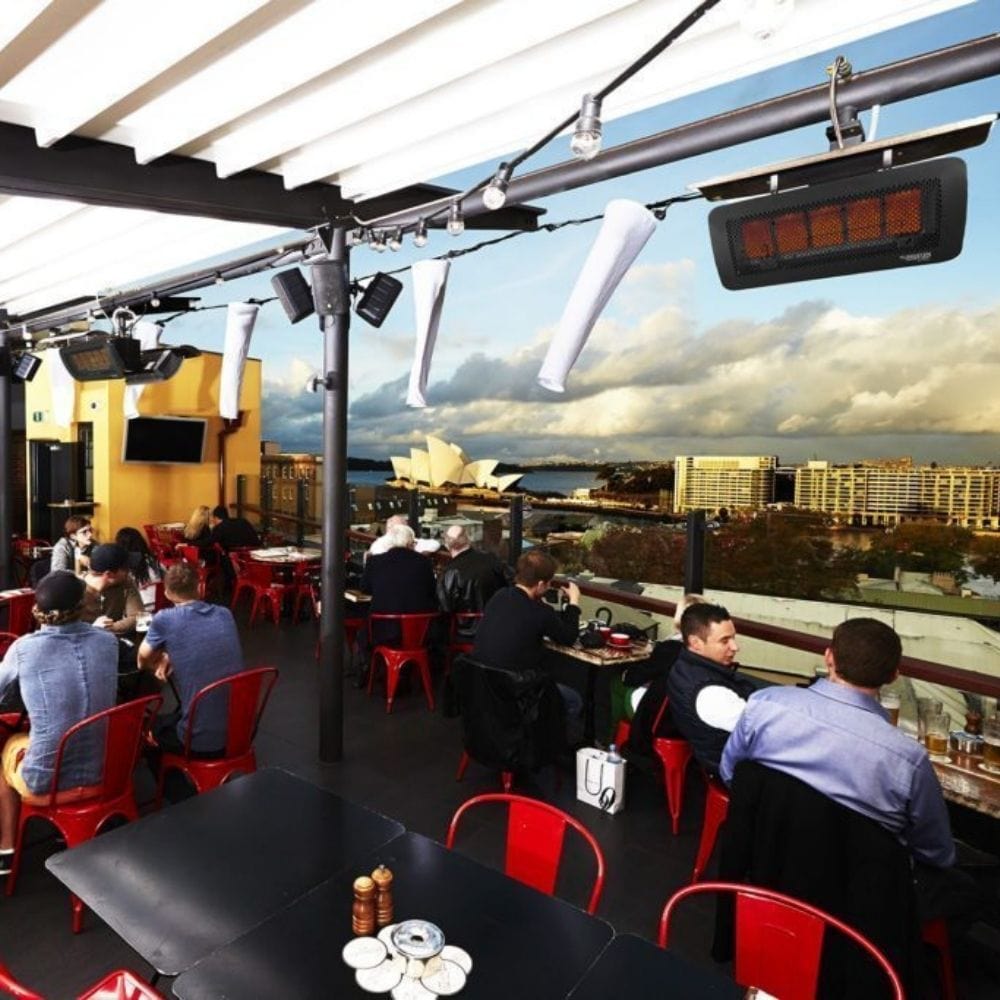 Bromic Tungsten Smart-Heat Gas Heaters in Rooftop Deck