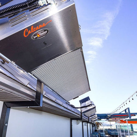 5 ft long Calcana High Output Stainless Steel Gas Patio Heater outdoors