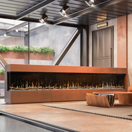 Three Dimplex Ignite XL Bold 3-Sided Electric Fireplace 60" Used As A Divider