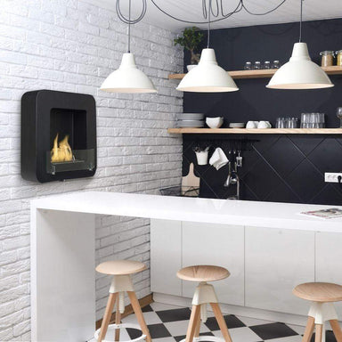 Eco-Feu Cosy - 21" UL Listed Wall Mounted / Free Standing Ethanol Fireplace in Kitchen setting