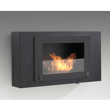 Eco-Feu Brooklyn Black - 21" UL Listed Wall Mounted / Built-in Ethanol Fireplace