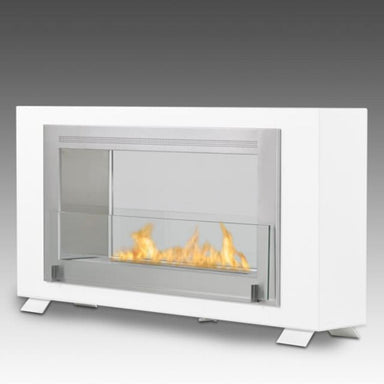 Eco-Feu Montreal 42" 2-Sided Free Standing/Built-in Ethanol Fireplace in Gloss White