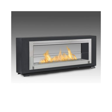 Eco-Feu Santa Cruz 63-Inch See-Through Ethanol Fireplace in Black