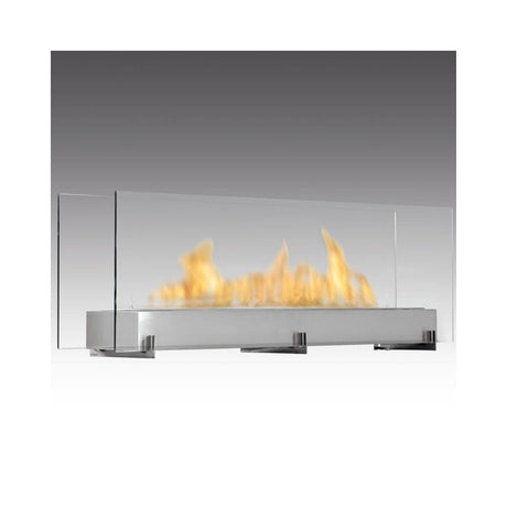 Eco-Feu Vision III 51-Inch Free Standing Ethanol Fireplace in Stainless Steel