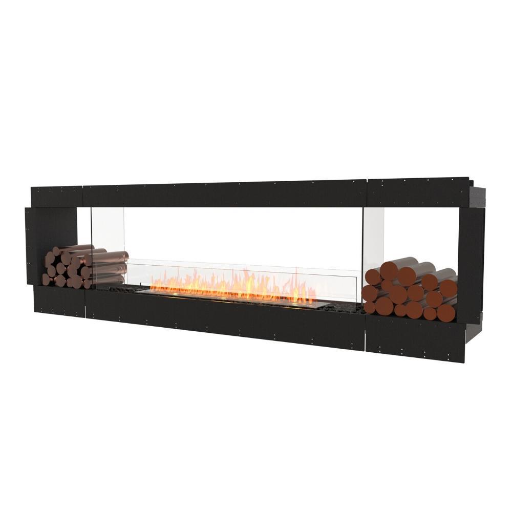 EcoSmart Fire Flex Double Sided 104" Built-in Ethanol Firebox with Decorative Boxes