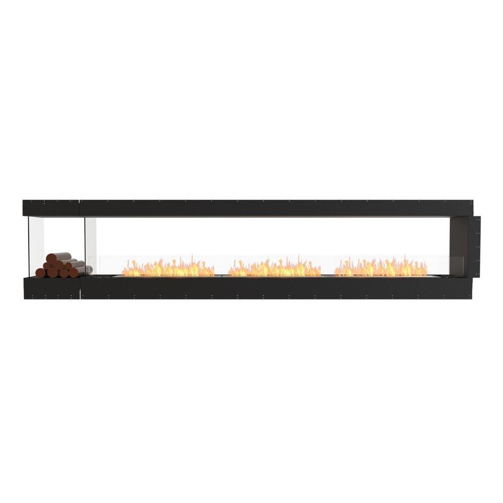 EcoSmart Fire Flex Peninsula 142" Built-in 3-Sided Ethanol Firebox with Left Decorative Box