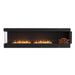 EcoSmart Fire Flex 104" Left Corner Built-in Ethanol Firebox with Decorative Box on the Right