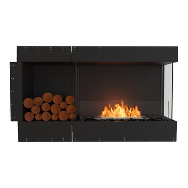 EcoSmart Fire Flex 50" Right Corner Built-in Ethanol Firebox with Decorative Box on the Left