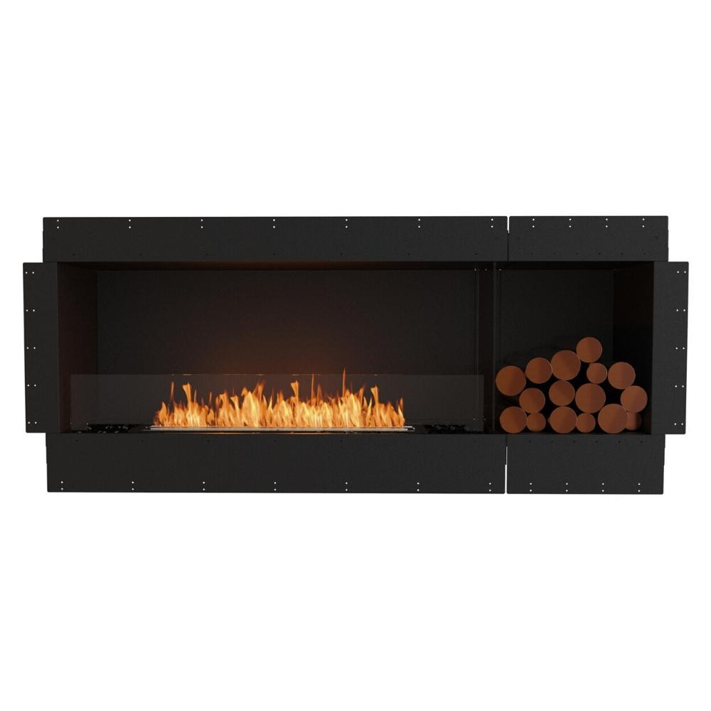 EcoSmart Fire Flex 68" Built-in Ethanol Firebox with Right Side Decorative Box