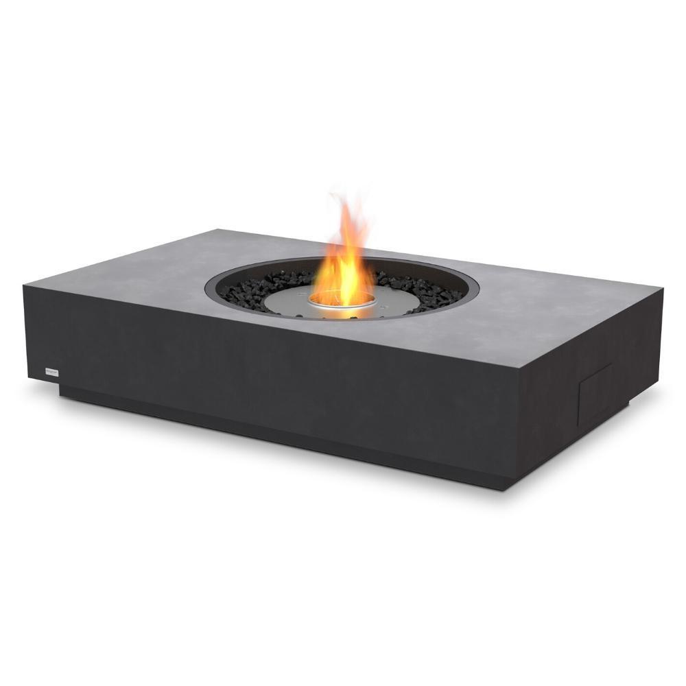 EcoSmart Fire Martini 50" Rectangular Concrete Gas Fire Pit Table in Graphite