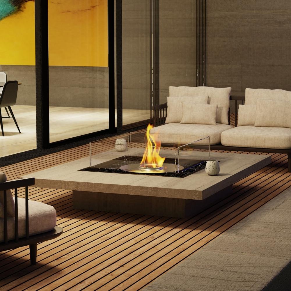 EcoSmart Fire Square 22" Indoor/Outdoor Fire Pit Kit with Triple Fuel Advantage in Outdoors