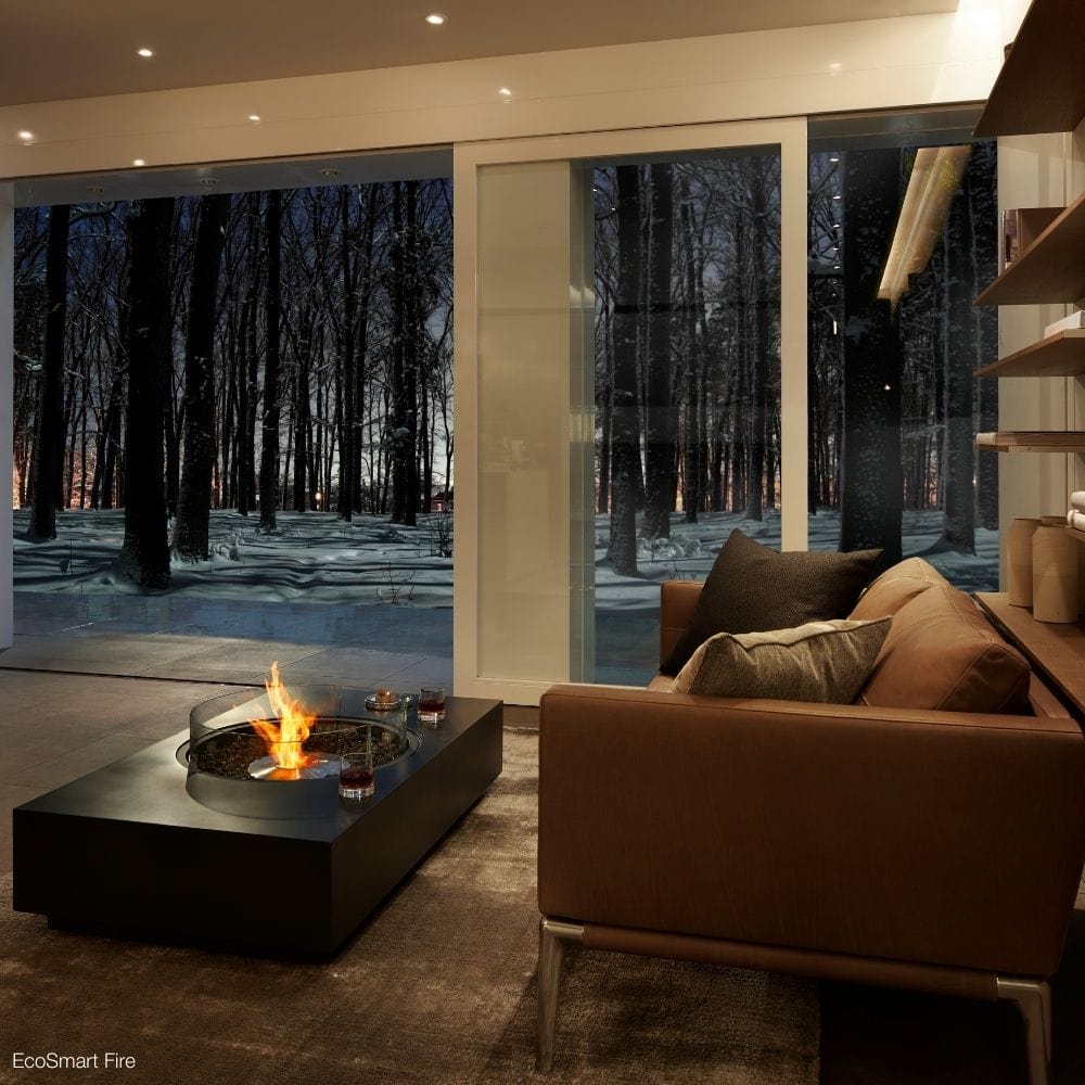 EcoSmart Fire Martini 50 Graphite Ethanol Fire Table Indoors