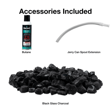 Butane Jerry Can Spout Extension Black Glass Charcoal Included In EcoSmart Fire Nova