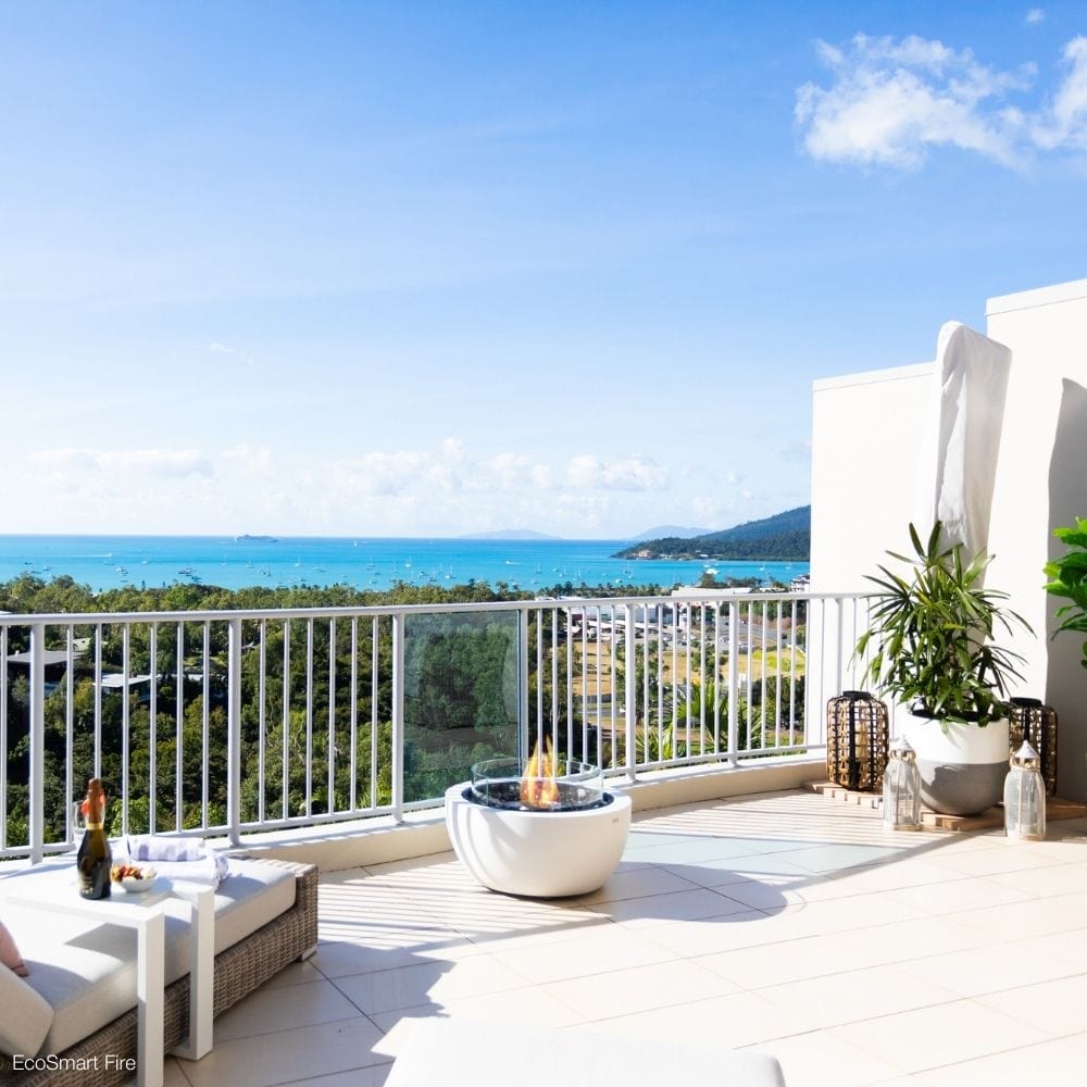 EcoSmart Fire Pod 30-Inch Round Concrete Fire Pit Bowl Outdoors with Optional Fire Screen