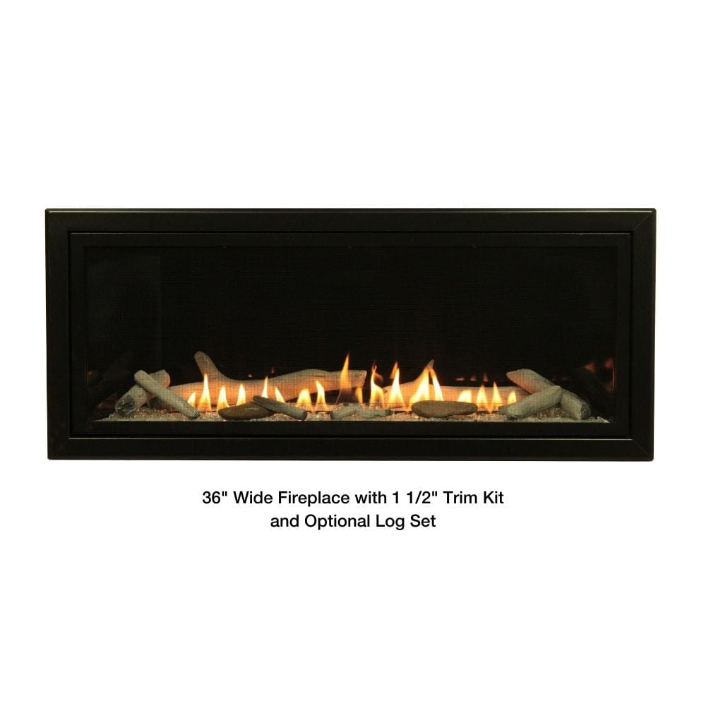 Empire Boulevard 36-Inch Vent-Free Gas Fireplace with 1 1/2" Trim Kit and Optional Log Set