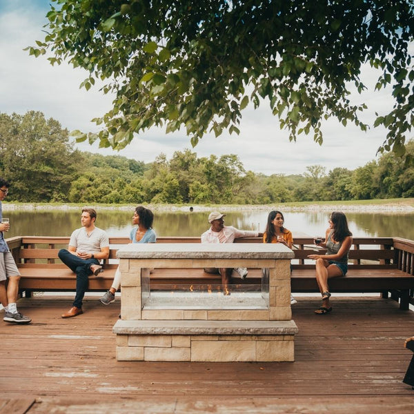 See-Through Fireplace by the Lake