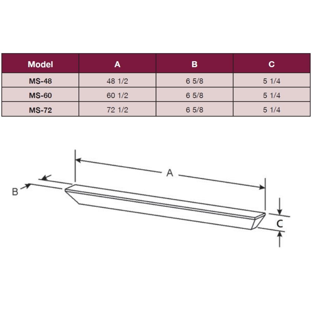 Empire Profile Wood Flush Mantel Shelf Dimensions