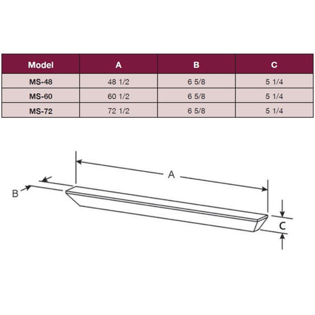 Empire Profile Wood Flush Mantel Shelf Dimensions