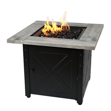 Endless Summer Mason 30" Square Outdoor LP Fire Pit Table With Flames