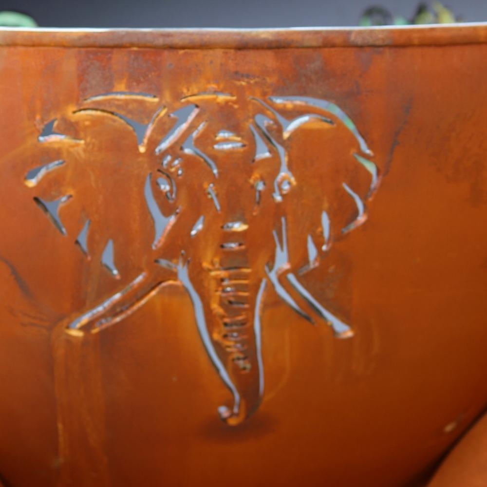 Elephant Design of Fire Pit Art Africa's Big Five