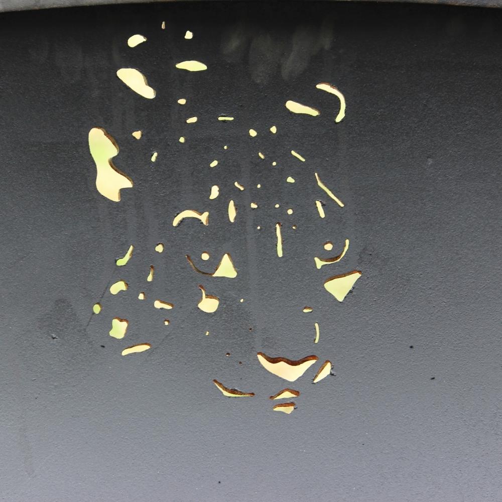 Leopard Design On The Inside of Fire Pit Art Africa's Big Five