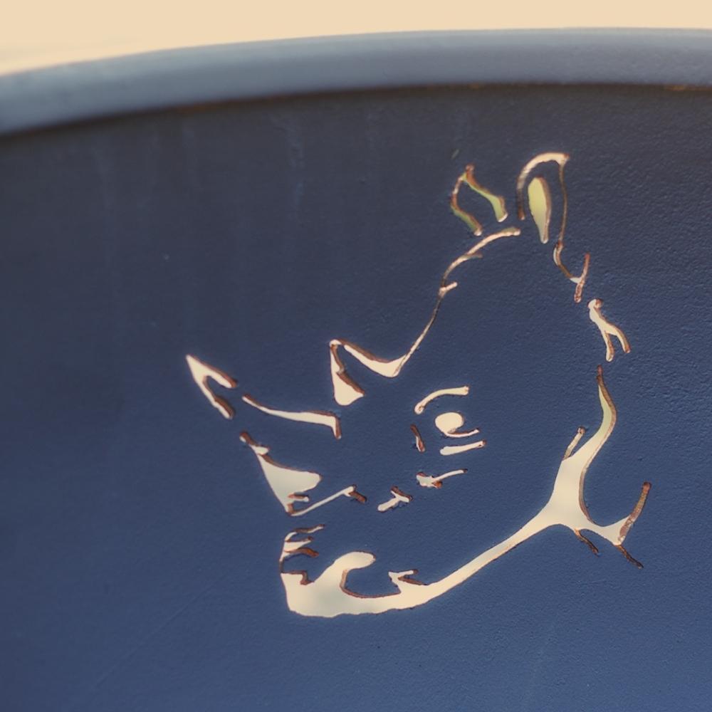 Rhino Design On The Inside Of Fire Pit Art Africa's Big Five