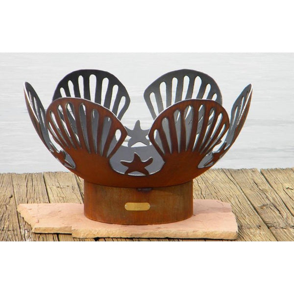 Fire Pit Art Barefoot Beach - 41" Handcrafted Carbon Steel Gas Fire Pit