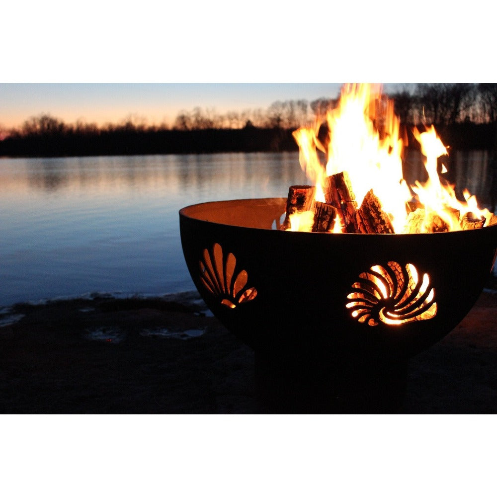 Wood Burning Fire Pit - Fire Pit Art Beachcomber - 36" Steel Fire Pit (BEACH)