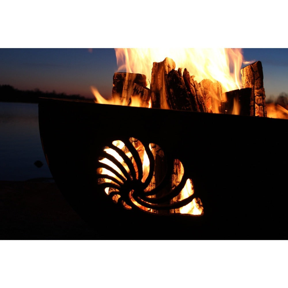 Wood Burning Fire Pit - Fire Pit Art Beachcomber - 36" Steel Fire Pit (BEACH)
