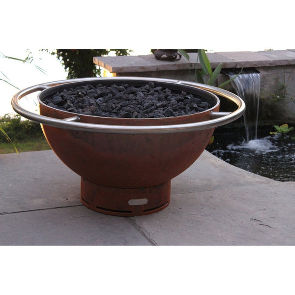Fire Pit Art Bella Luna - 36" Handcrafted Carbon Steel Gas Fire Pit