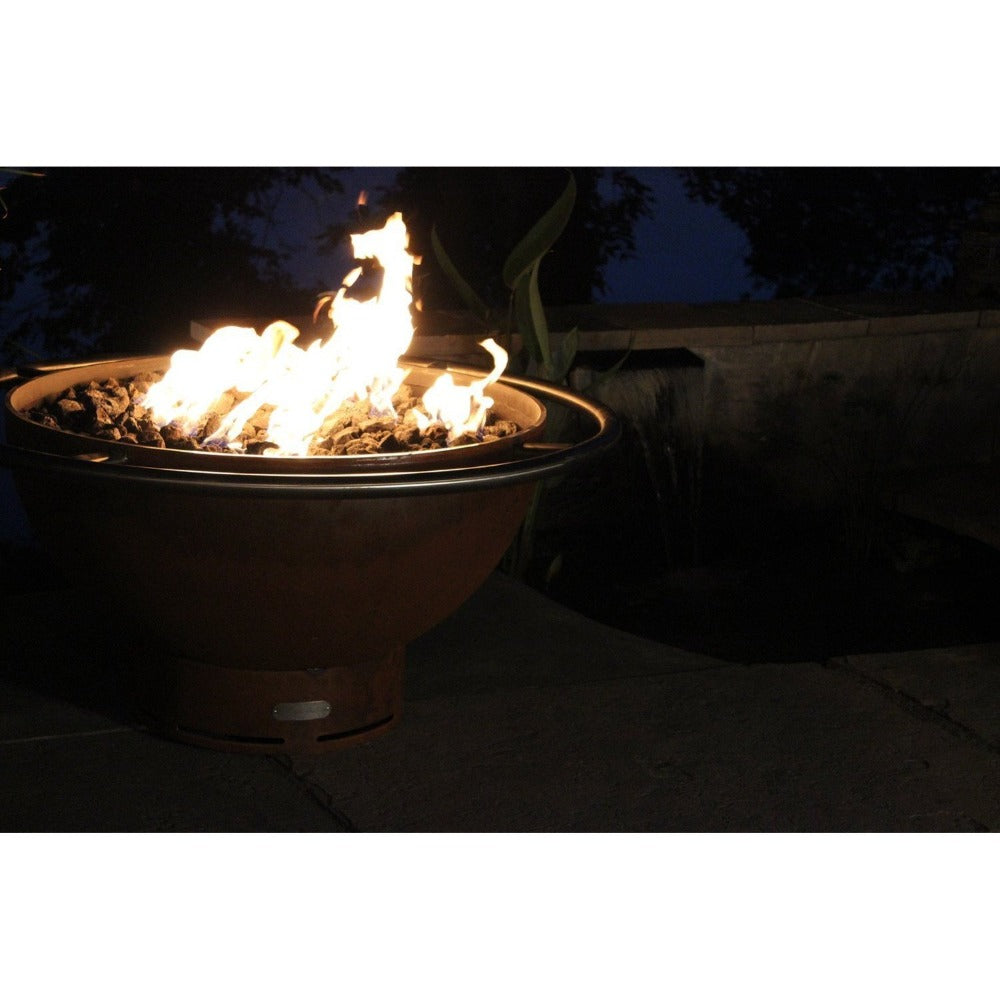 Fire Pit Art Bella Luna - 36" Handcrafted Carbon Steel Gas Fire Pit