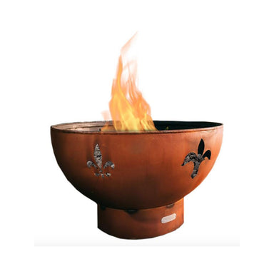 Fire Pit Art Fleur de Lis - 36" Handcrafted Carbon Steel Fire Pit (FDL)