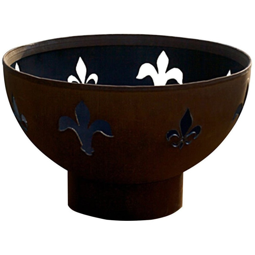 Wood Burning Fire Pit - Fire Pit Art Fleur De Lis - 36" Steel Fire Pit (FDL)