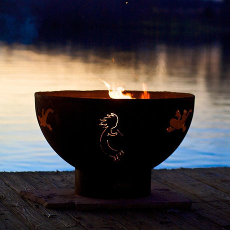 Fire Pit Art Kokopelli - 36" Handcrafted Carbon Steel Gas Fire Pit