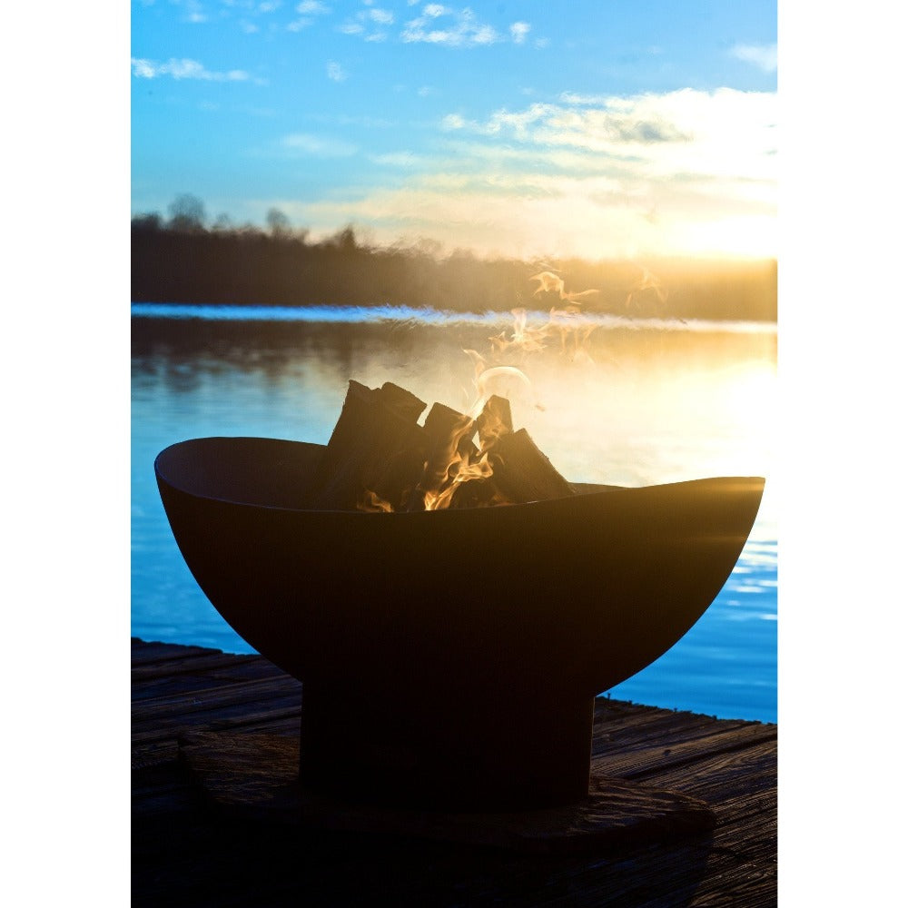 Fire Pit Art Scallops - 36" Steel Fire Pit (SC) Silhouette Shot