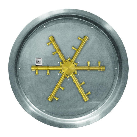 Firegear Pro Series Burning Spur - Brass Gas Burner on a round pan