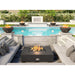 Firegear Sanctuary 30" Round Concrete Gas Fire Bowls by the Swimming Pool